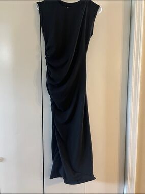Small BE COOL LA Black Sleeveless Maxi Dress with Side Ruching